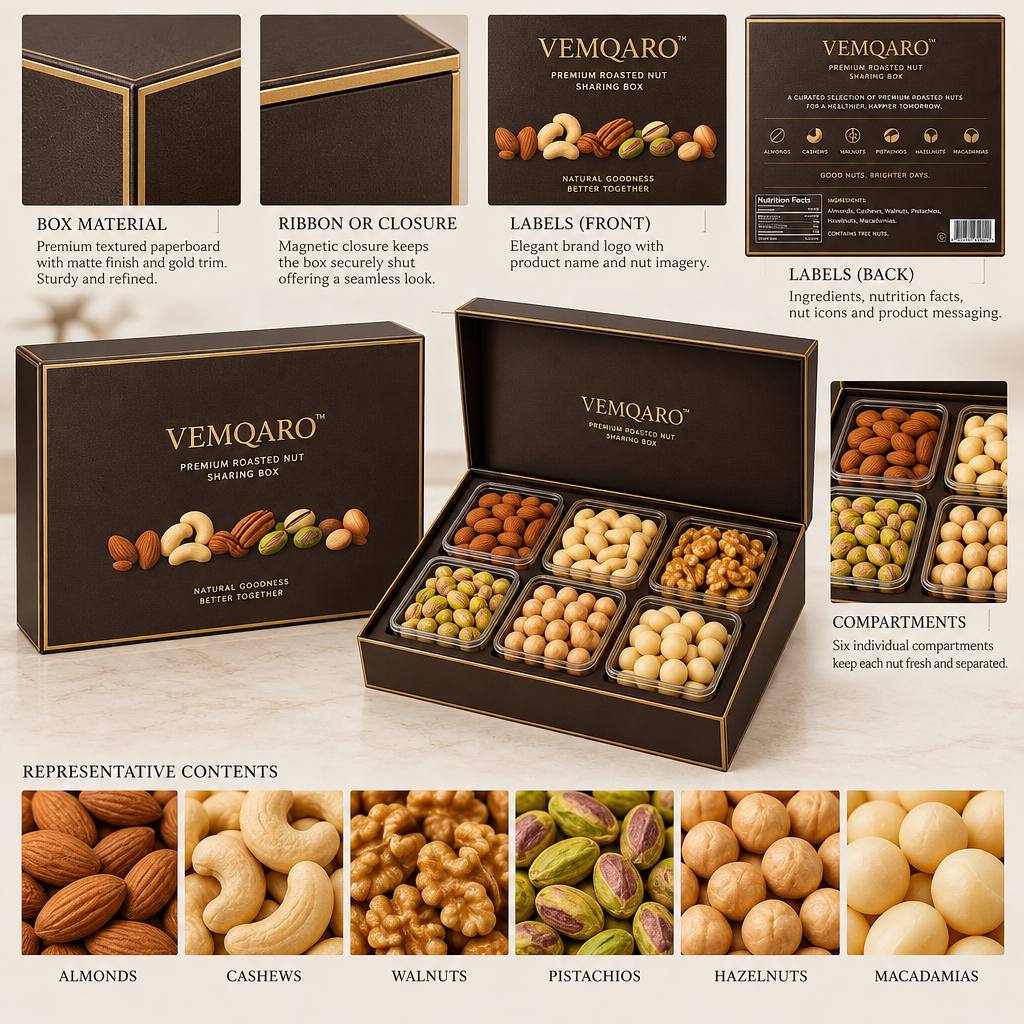 VEMQARO™ Premium Roasted Nut Sharing Box image 6
