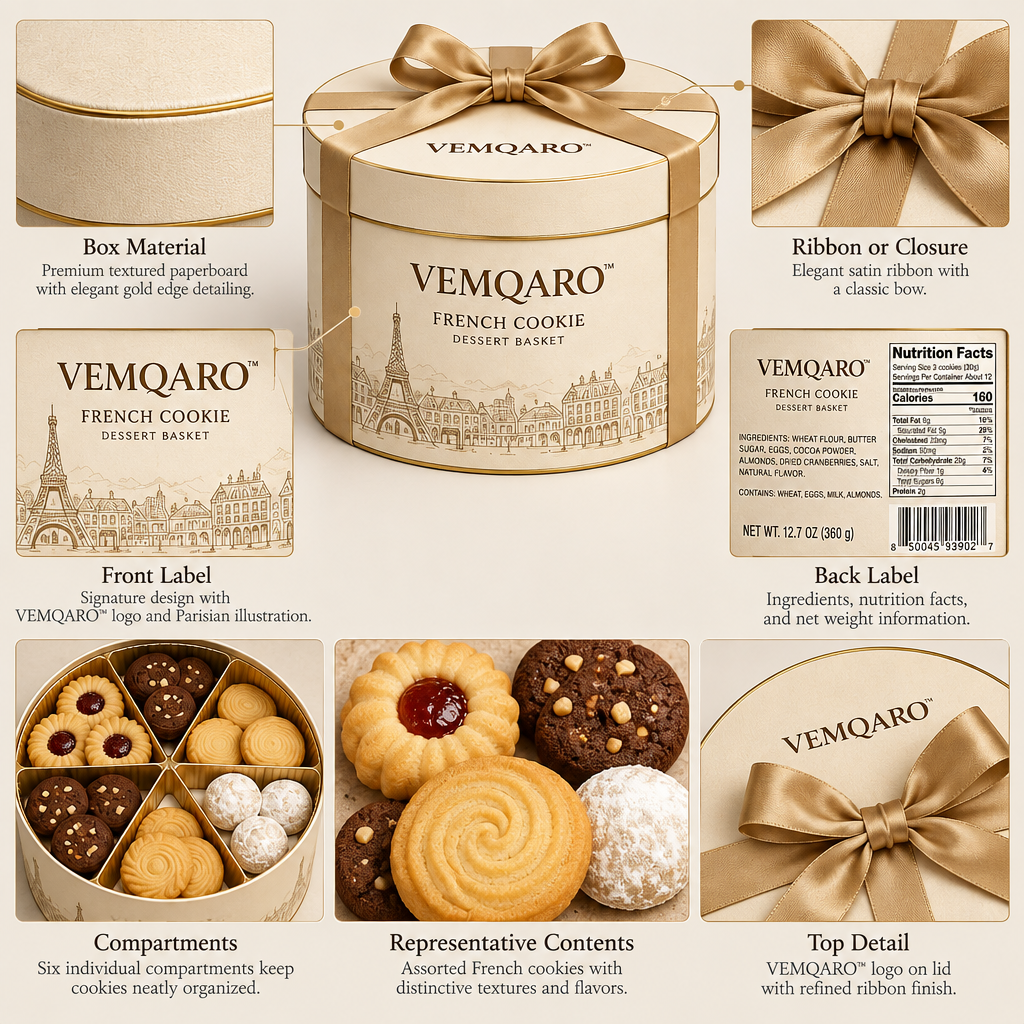 VEMQARO™ French Cookie Dessert Basket image 6
