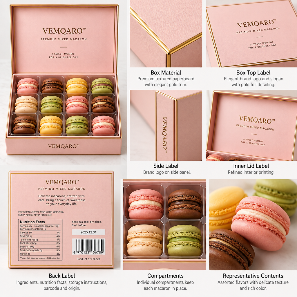 VEMQARO™ Premium Mixed Macaron Gift Box image 6