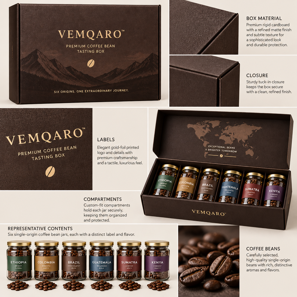 VEMQARO™ Premium Coffee Bean Tasting Box image 6