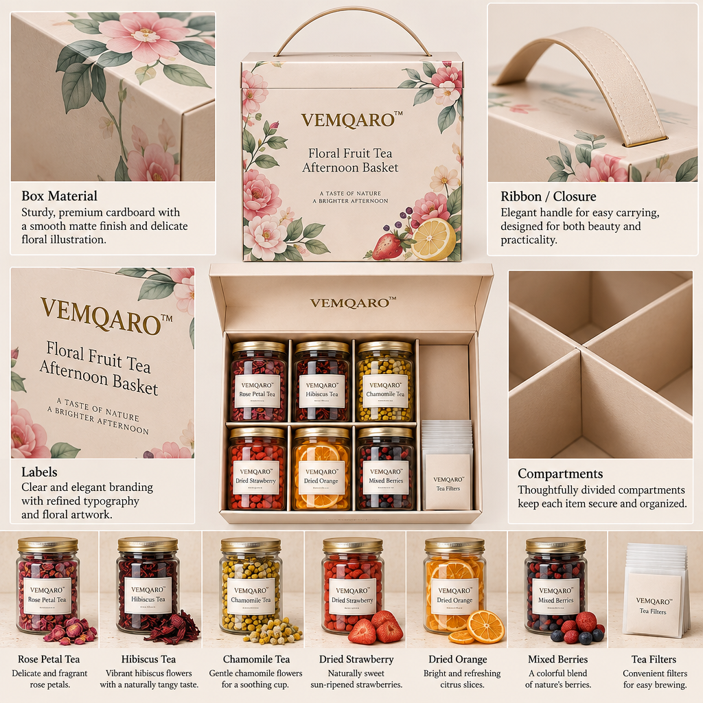VEMQARO™ Floral Fruit Tea Afternoon Basket image 6